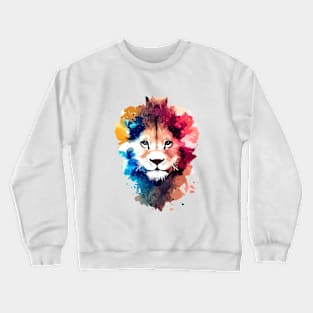 Lion Wild Nature Animal Colors Art Paint Crewneck Sweatshirt